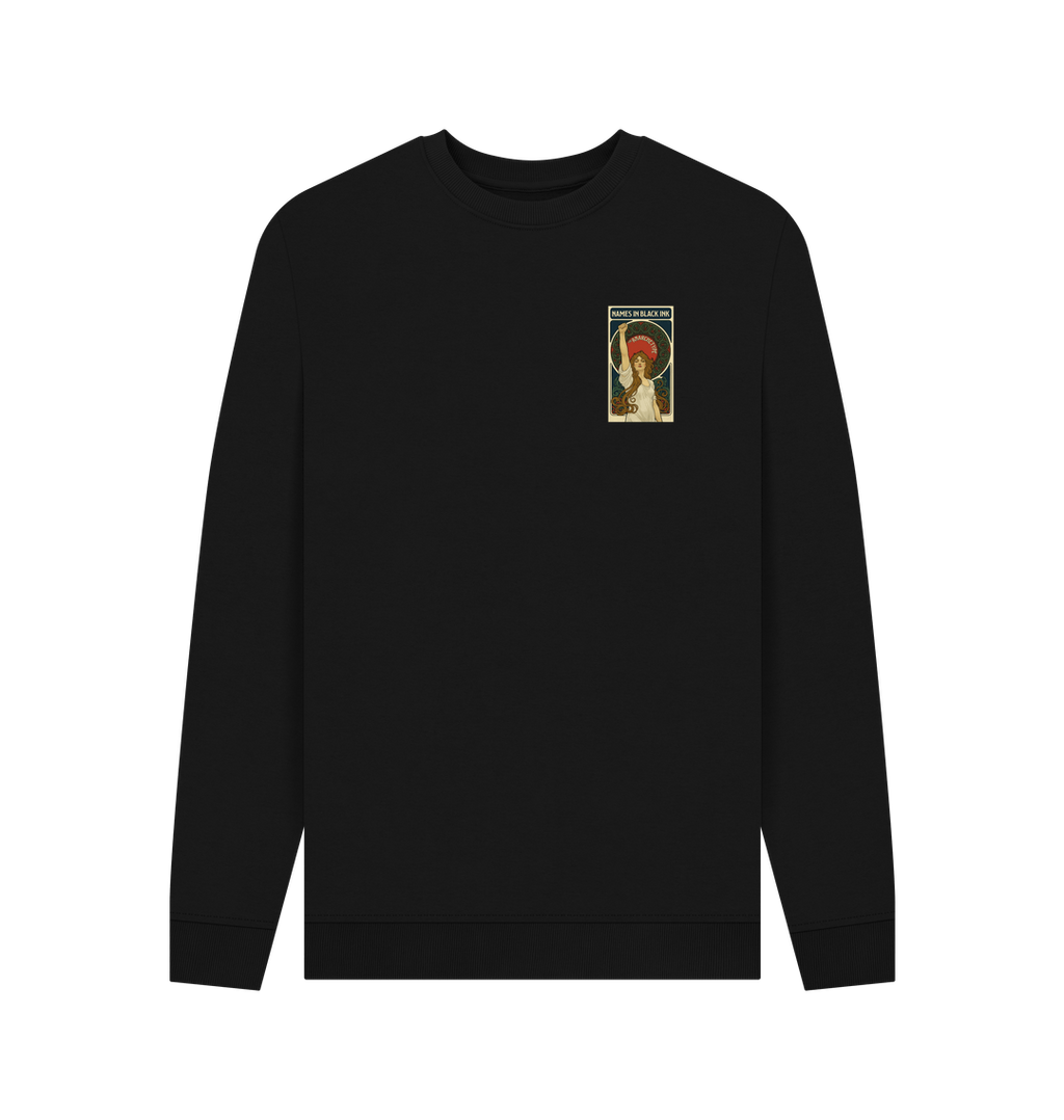 Black Printed Sweater Front