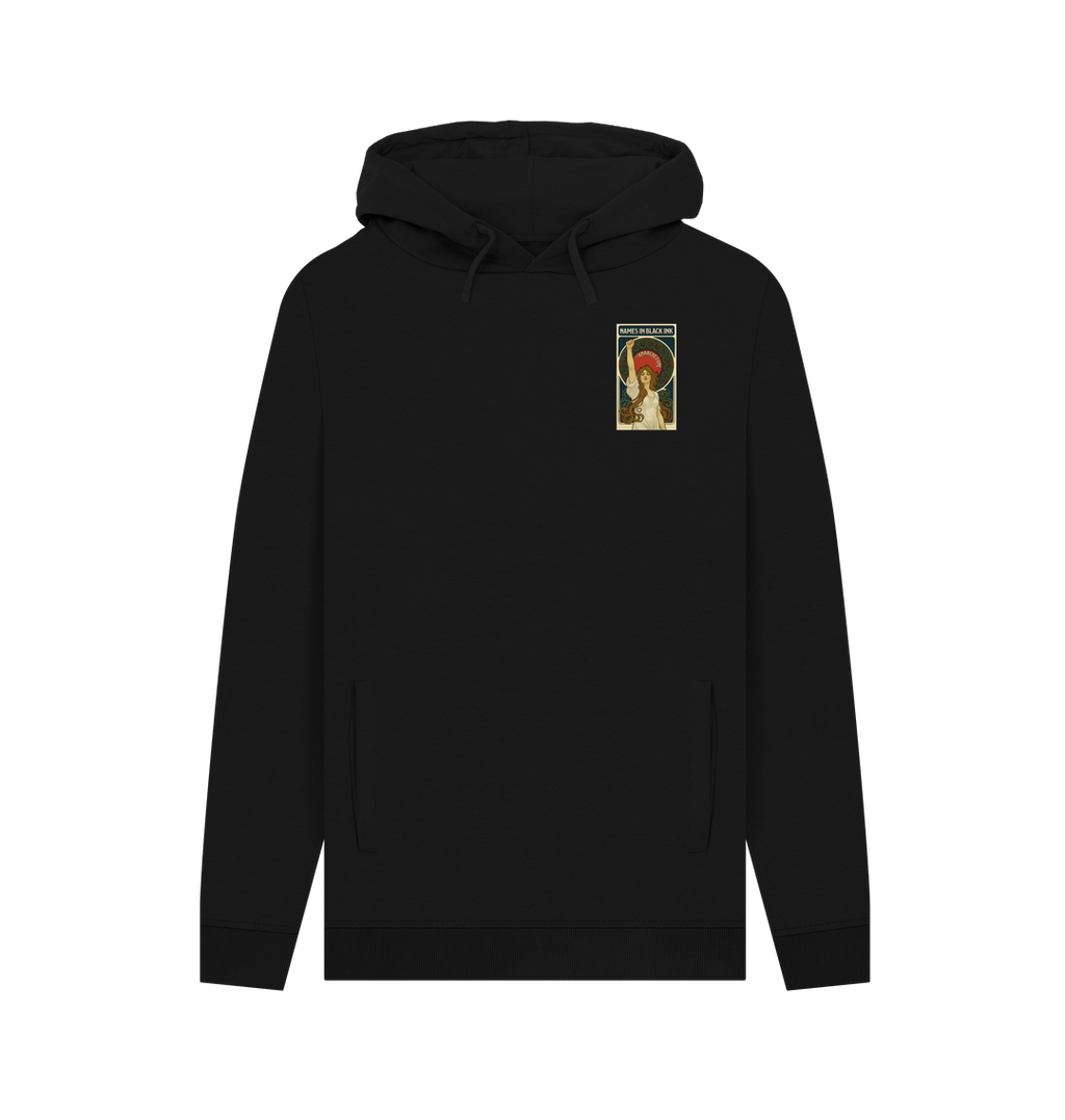 Black Printed Hoody Front