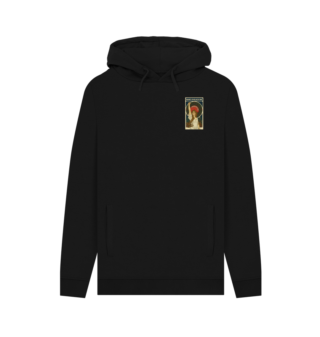 Black Printed Hoody Front